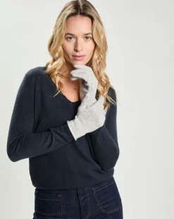 Gants 100% Cachemire Garance gris chiné clair-Cashmere Tribu