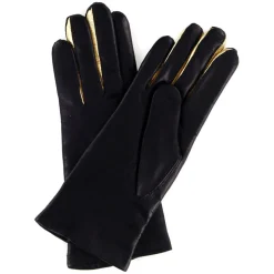 Femme Maison Fabre Gants, Moufles^Gants en Cuir d'Agneau doublure Laine Heritage Valois bleu nuit