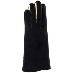 Femme Maison Fabre Gants, Moufles^Gants en Cuir d'Agneau doublure Laine Heritage Valois bleu nuit