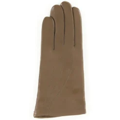 Femme Maison Fabre Gants, Moufles^Gants en Cuir d'Agneau doublure Laine Waves chameau