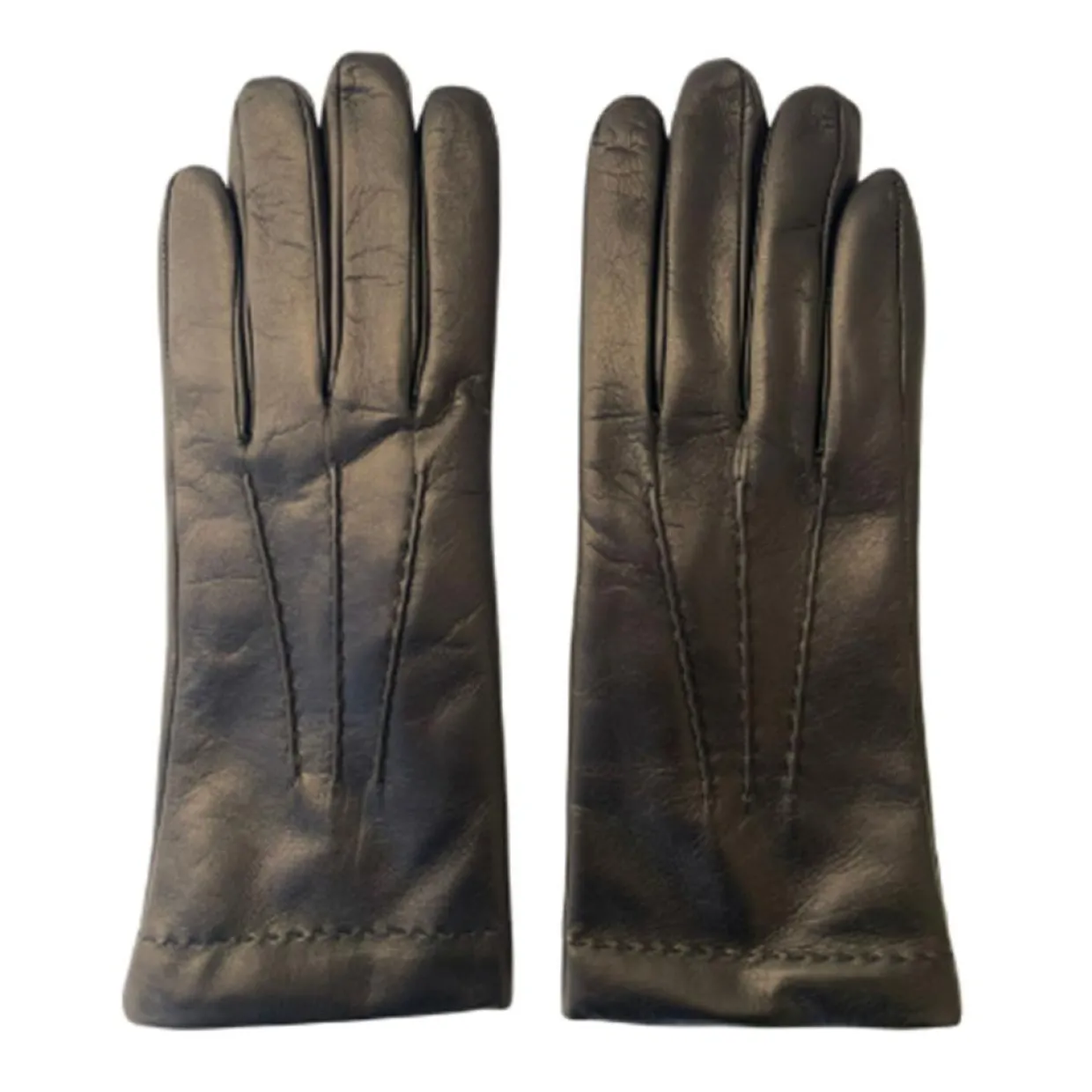 Femme Maison Fabre Gants, Moufles^Gants en Cuir d'Agneau doublés Laine Valmy noirs
