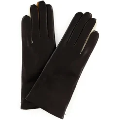 Femme Maison Fabre Gants, Moufles^Gants en Cuir d'Agneau doublure Laine Heritage Valois bruns