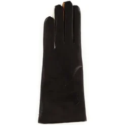Femme Maison Fabre Gants, Moufles^Gants en Cuir d'Agneau doublure Laine Heritage Valois bruns
