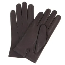 Gants en Cuir d'Agneau doublure textile marron-Georges morand New
