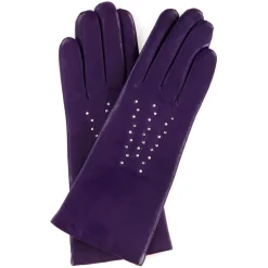 Femme Maison Fabre Gants, Moufles^Gants en Cuir d'Agneau doublure Laine Theresa violets