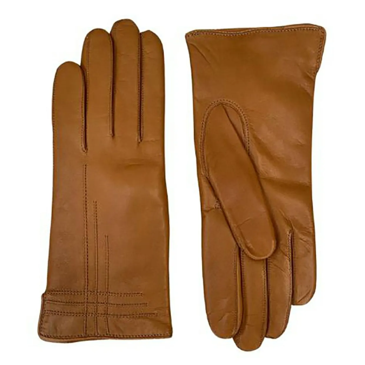 Gants en Cuir d'Agneau doublés Laine Ava camel-Maison Fabre Sale