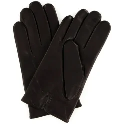 Gants en Cuir d'Agneau doublure Laine Heritage Rivoli marron foncé-Maison Fabre Online