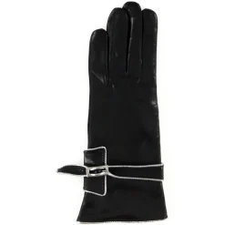 Gants en Cuir d'Agneau doublure Laine Leila noirs-Maison Fabre Outlet