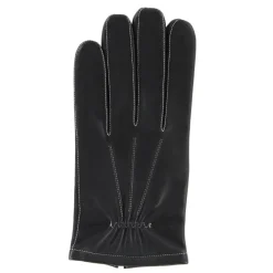 Homme Georges morand Gants, Moufles^Gants en Cuir d'Agneau doublure textile noir/écru