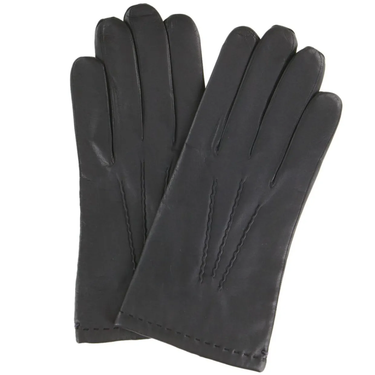 Gants en Cuir d'Agneau doublure Laine & Coton noirs-Georges morand New