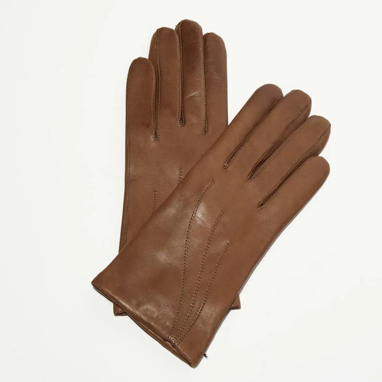 Femme Maison Fabre Gants, Moufles^Gants en Cuir d'Agneau Waves taupe