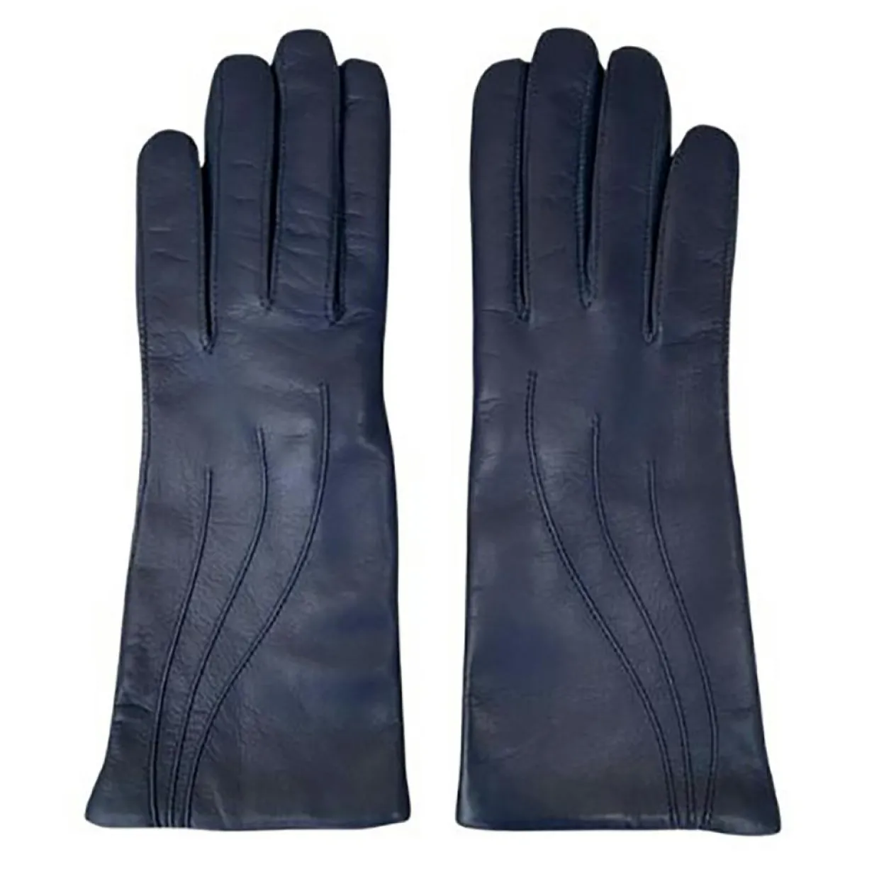 Femme Maison Fabre Gants, Moufles^Gants en Cuir d'Agneau Waves bleu jean