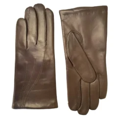 Femme Maison Fabre Gants, Moufles^Gants en Cuir d'Agneau Waves taupe foncé