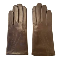 Femme Maison Fabre Gants, Moufles^Gants en Cuir d'Agneau Waves taupe foncé
