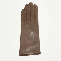 Femme Maison Fabre Gants, Moufles^Gants en Cuir d'Agneau Waves taupe foncé
