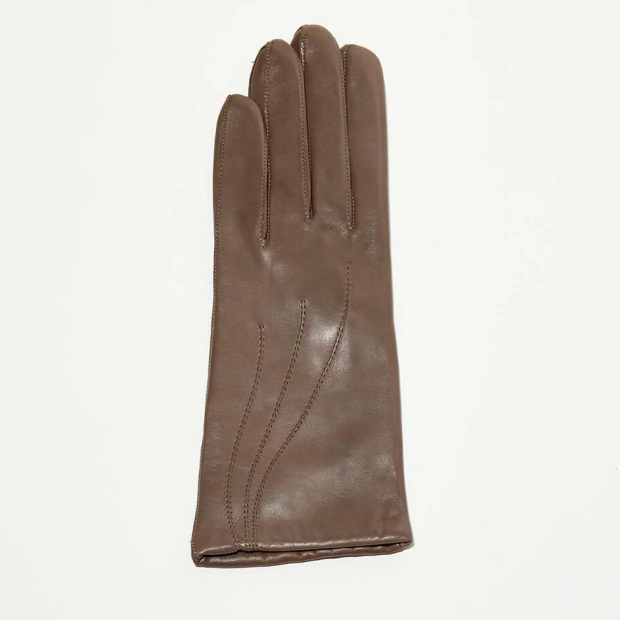 Femme Maison Fabre Gants, Moufles^Gants en Cuir d'Agneau Waves taupe foncé