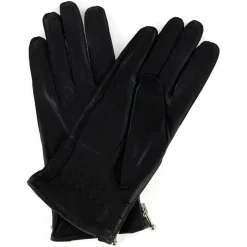Gants en Cuir de Cerf doublure Laine Carlson noirs-Maison Fabre Clearance