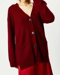 Gilet 100% Cachemire Zira rouge foncé-Galeries Lafayette Online