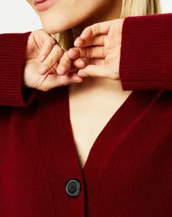 Gilet 100% Cachemire Zira rouge foncé-Galeries Lafayette Online