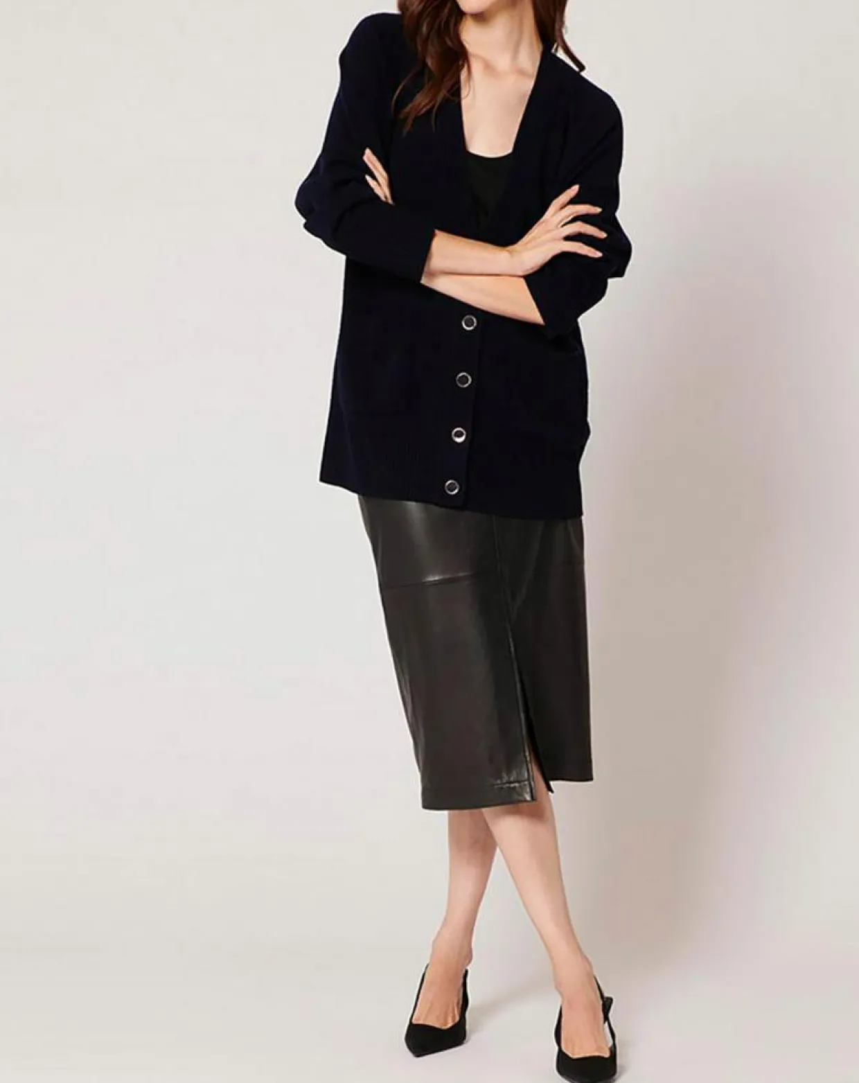 Gilet 100% Laine Georgie marine-Zapa Discount