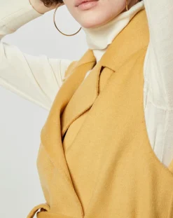 Femme Lou Andrea Gilets Et Cardigans^Gilet 100% Laine Louanne sans manches ocre
