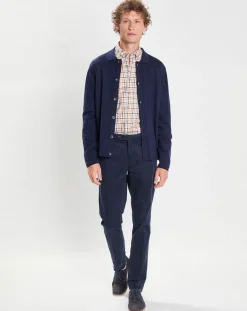 Gilet 100% Laine Mérinos façon veste bleu marine-Hackett London Clearance