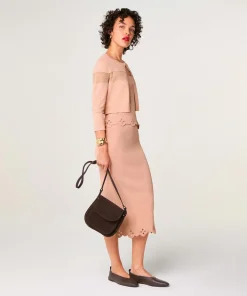 Gilet Albertine col rond rose poudre-Rodier Hot
