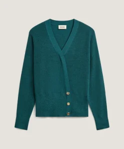 Femme Rodier Gilets Et Cardigans^Gilet Carmen 100% laine cache-coeur boutons bleu pétrole
