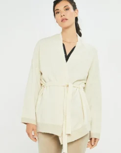 Femme Lauren Vidal Gilets Et Cardigans^Gilet ceinturé Ciara crème
