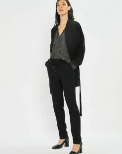 Femme Lauren Vidal Gilets Et Cardigans^Gilet ceinturé Ciara noir