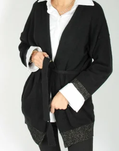 Femme Lauren Vidal Gilets Et Cardigans^Gilet ceinturé Ciara noir