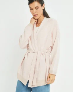 Femme Lauren Vidal Gilets Et Cardigans^Gilet ceinturé Ciara rose