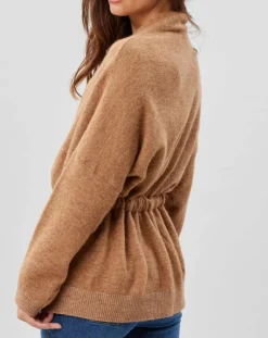 Gilet ceinturé Ciara santal-Lauren Vidal Outlet