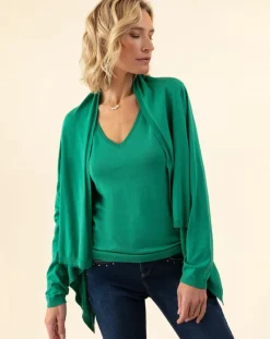 Femme Bleu Blanc Rouge Gilets Et Cardigans^Gilet Charmant vert