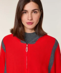 Femme Rodier Gilets Et Cardigans^Gilet Chrystelle 100% Laine Laine Bi-Couleur orange