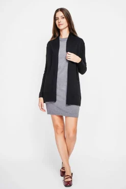 Gilet col châle noire-C&Jo Outlet