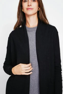 Gilet col châle noire-C&Jo Outlet