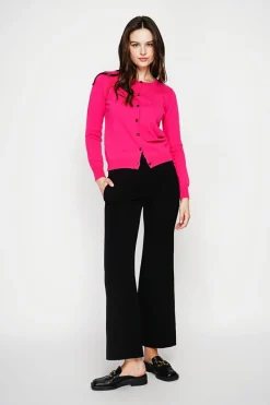 Femme C&Jo Gilets Et Cardigans^Gilet col ras du cou fushia