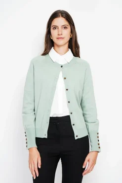 Gilet col ras du cou jade-Assuili Outlet