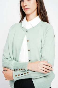 Gilet col ras du cou jade-Assuili Outlet