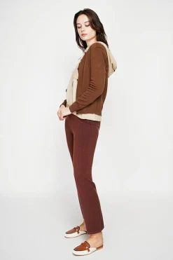 Gilet col ras du cou marron-C&Jo Online