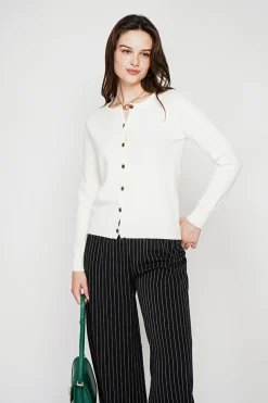 Femme C&Jo Gilets Et Cardigans^Gilet col ras du cou naturel