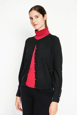 Gilet col ras du cou noir-Assuili Outlet