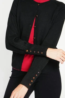 Gilet col ras du cou noir-Assuili Outlet