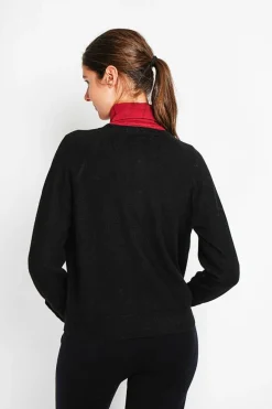 Gilet col ras du cou noir-Assuili Outlet