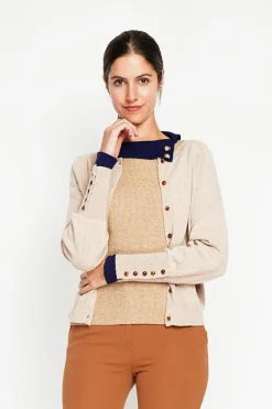 Gilet col ras du cou nougat-Assuili Clearance