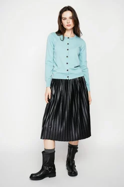 Femme C&Jo Gilets Et Cardigans^Gilet col ras du cou turquoise