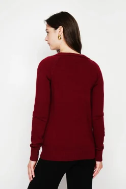 Femme C&Jo Gilets Et Cardigans^Gilet col v boutonné bordeaux