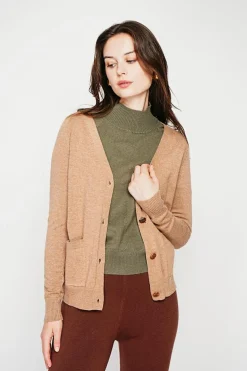 Femme C&Jo Gilets Et Cardigans^Gilet col v boutonné camel