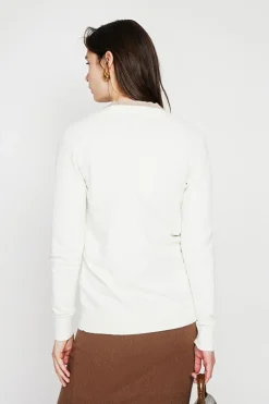 Gilet col v boutonné naturel-C&Jo